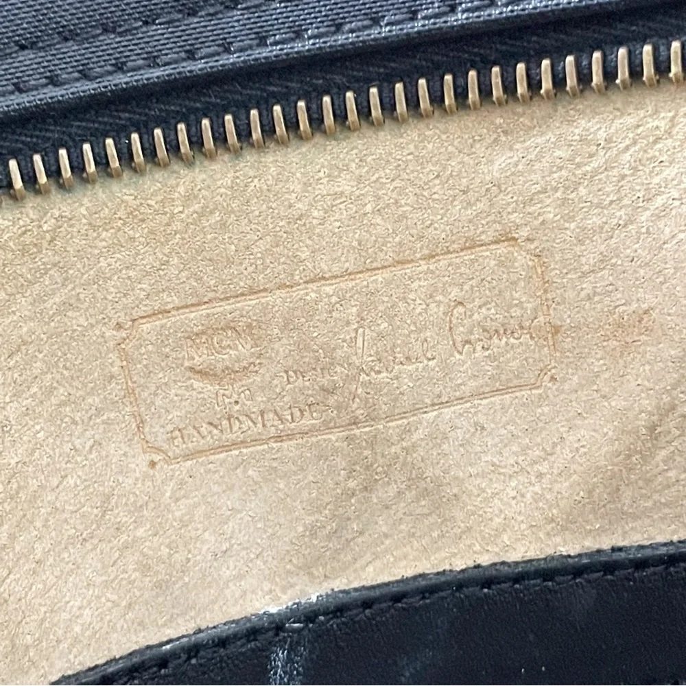 MCM vintage black visetos canvas shoulder bag - Picture 10 of 11